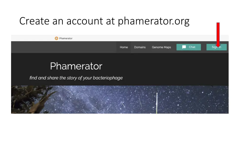 create an account at phamerator org