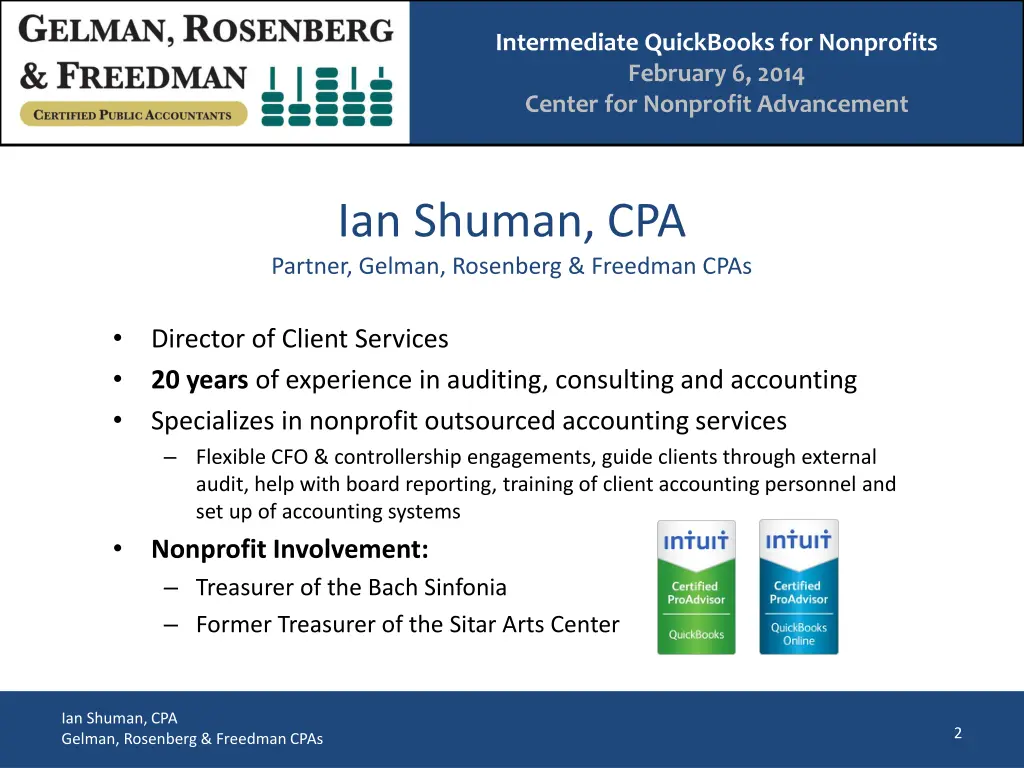 intermediate quickbooks for nonprofits february