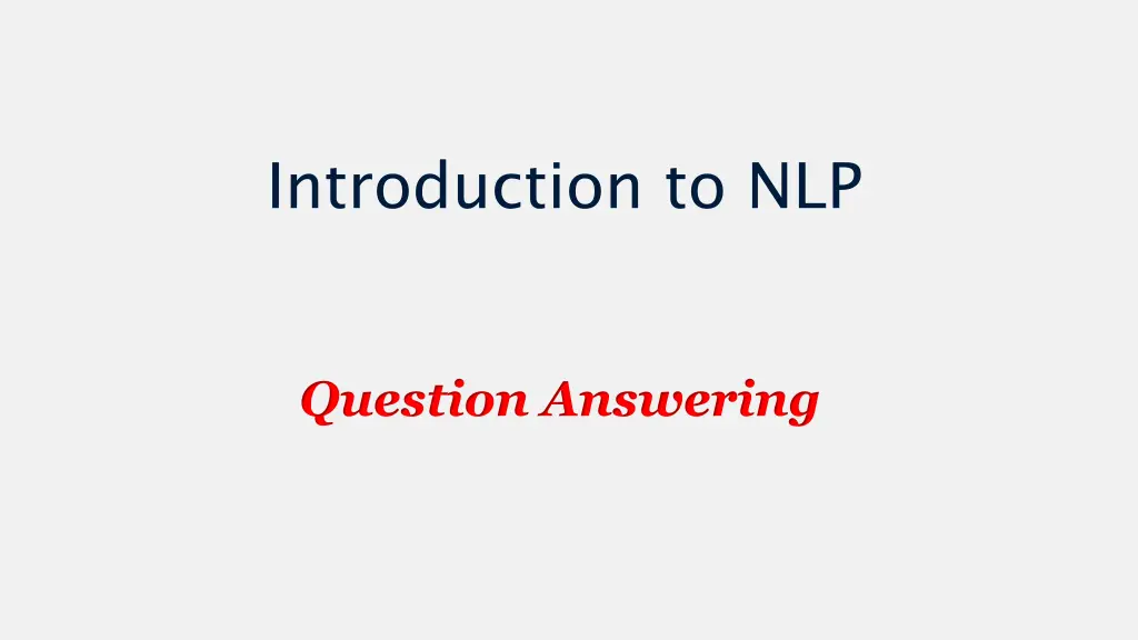 introduction to nlp