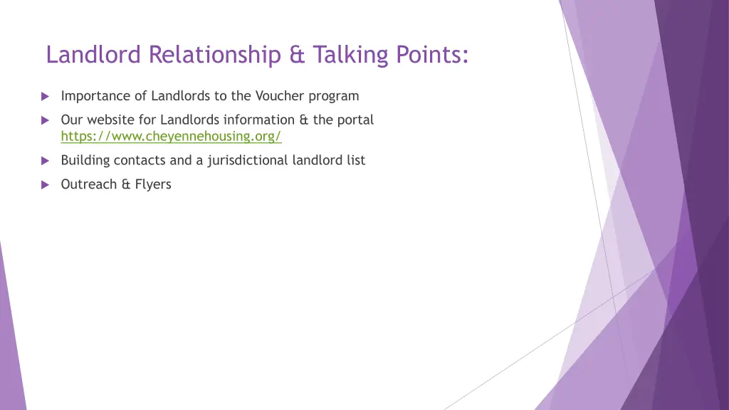 landlord relationship talking points