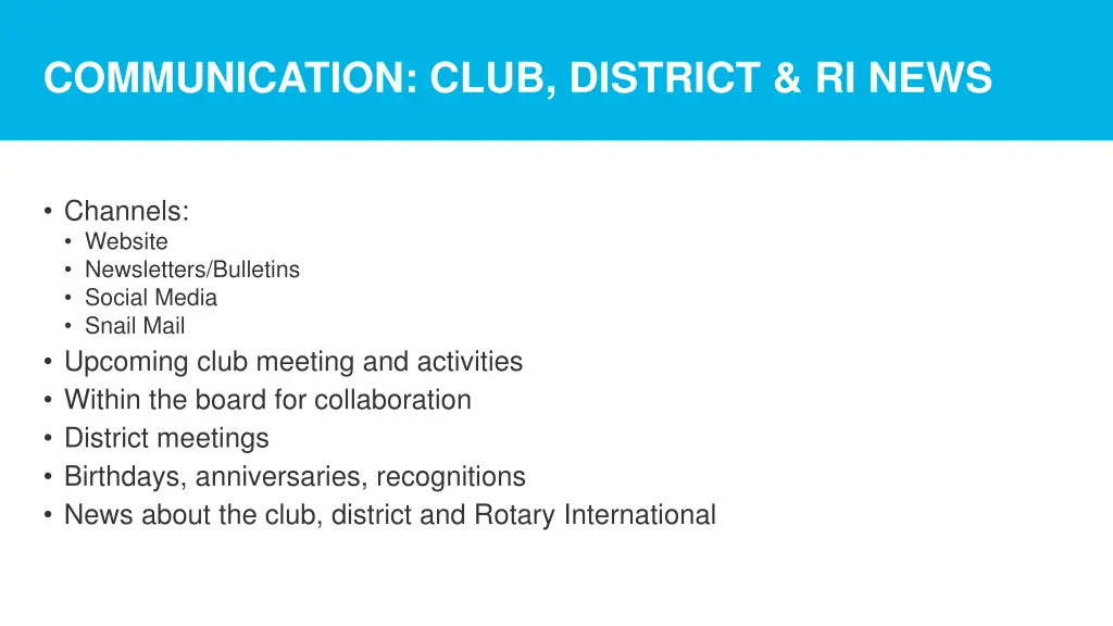 communication club district ri news