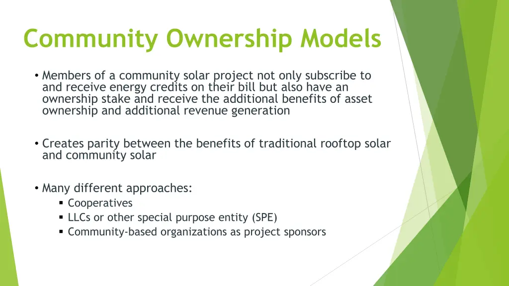 community ownership models