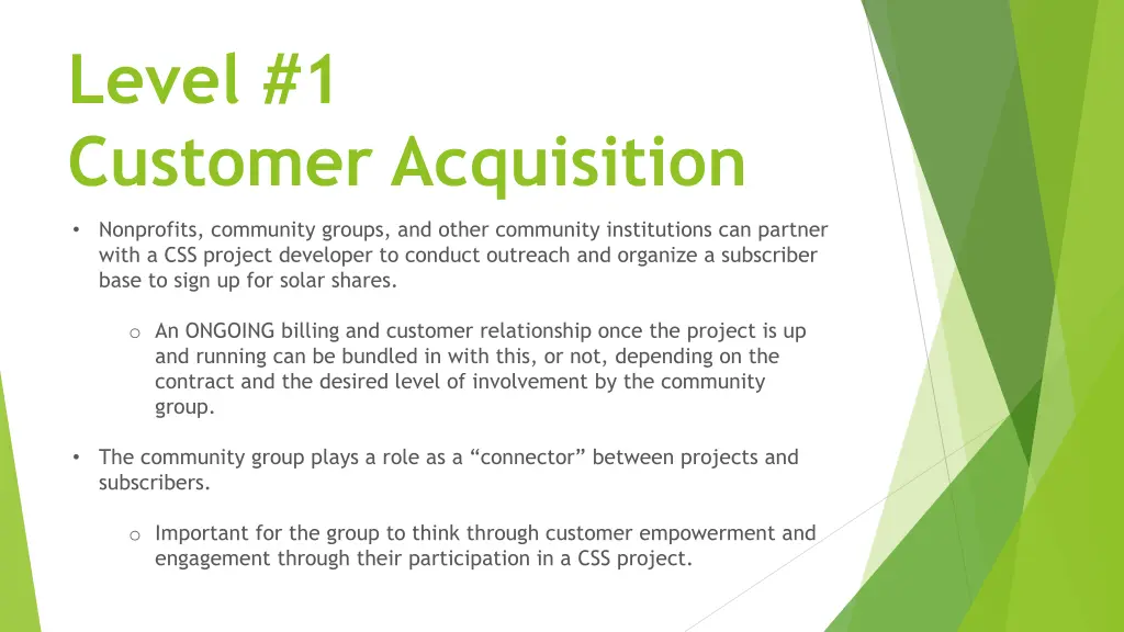 level 1 customer acquisition