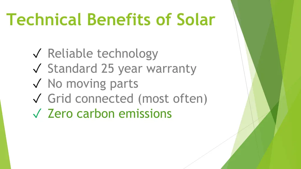 technical benefits of solar