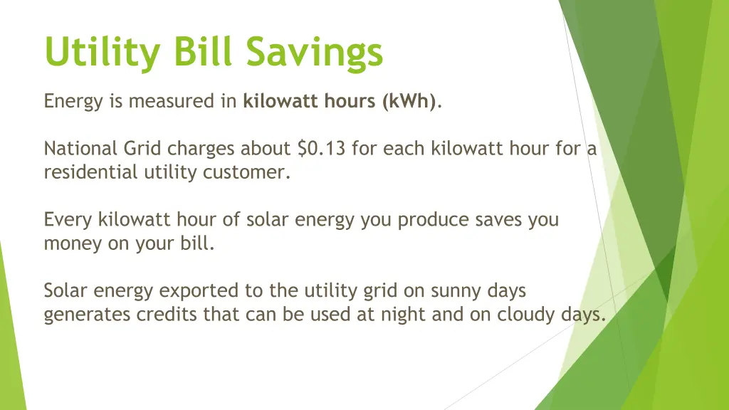 utility bill savings