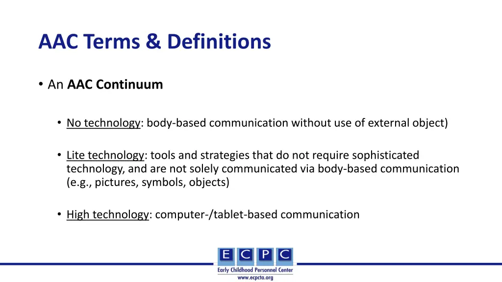 aac terms definitions