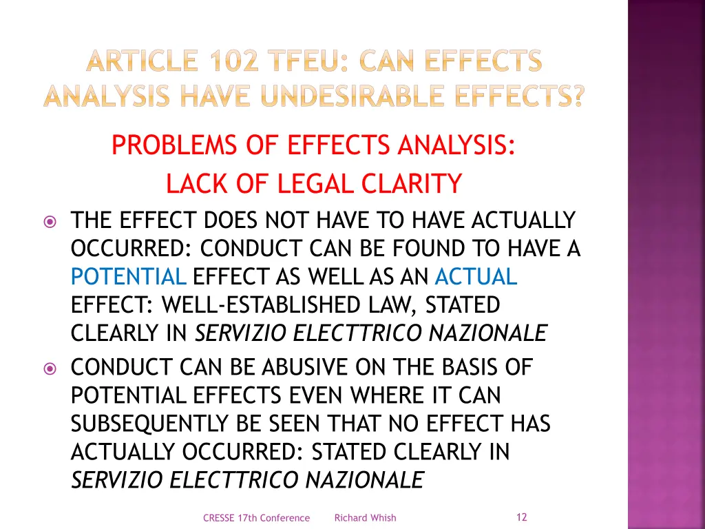 article 102 tfeu can effects analysis have 10