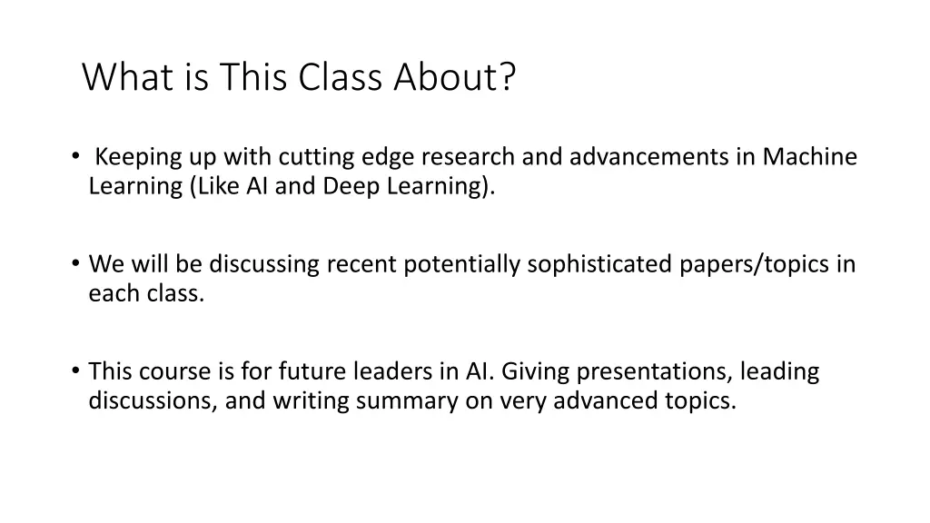 what is this class about