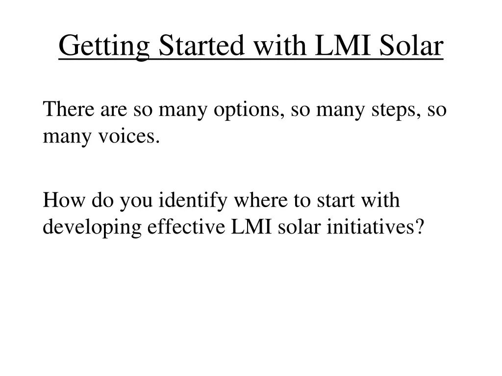 getting started with lmi solar