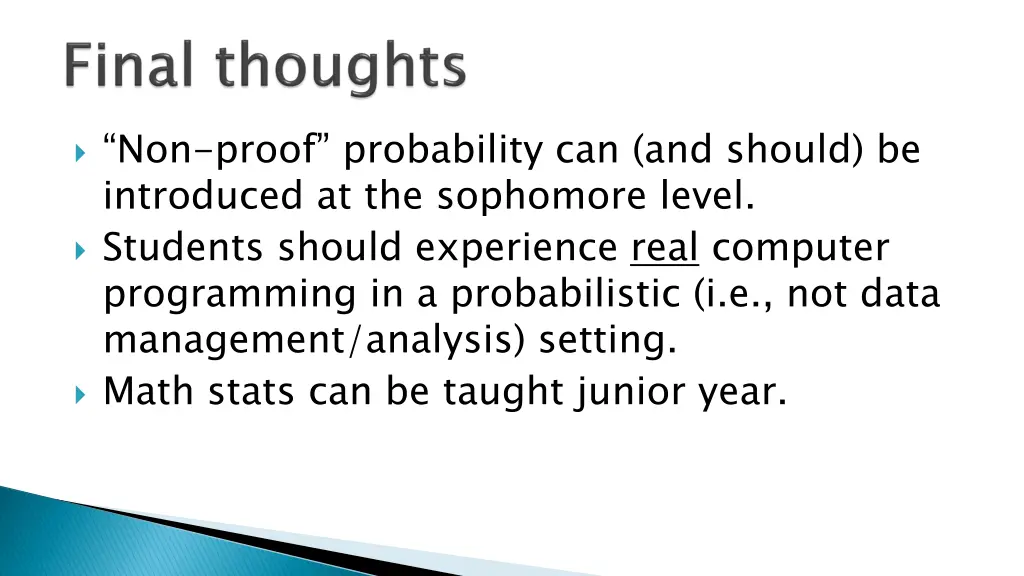 non proof probability can and should