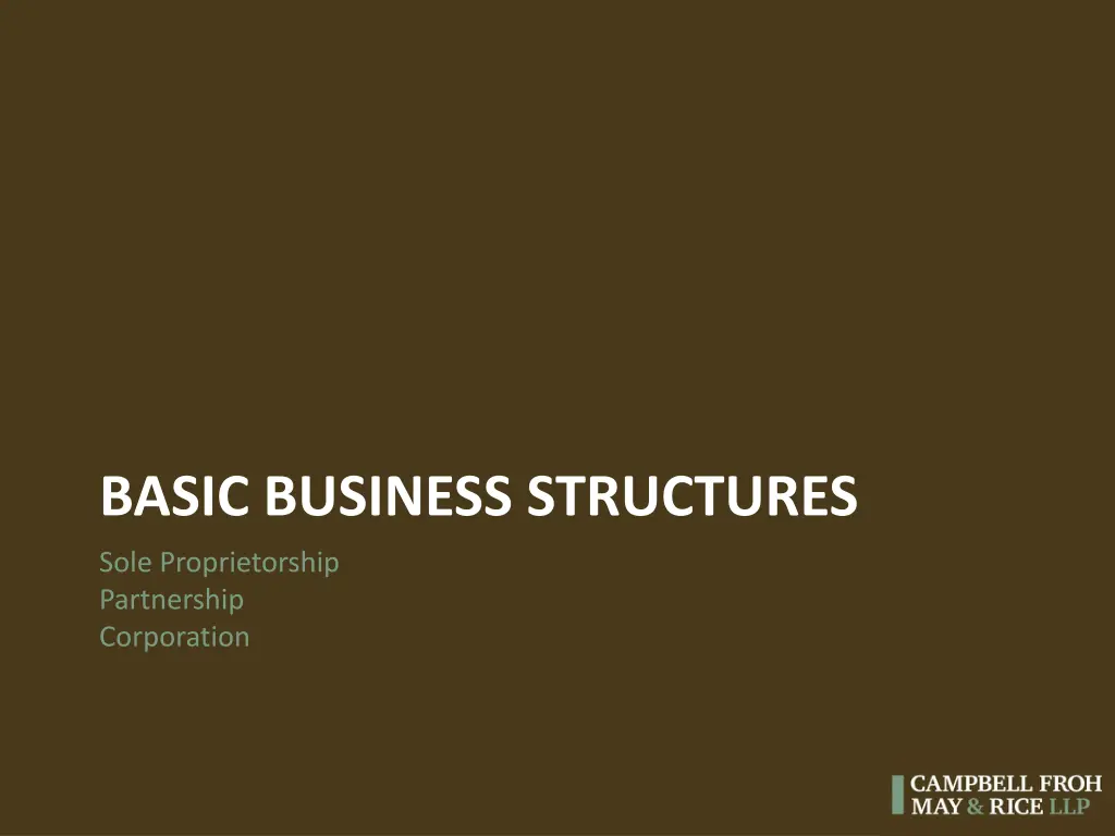basic business structures