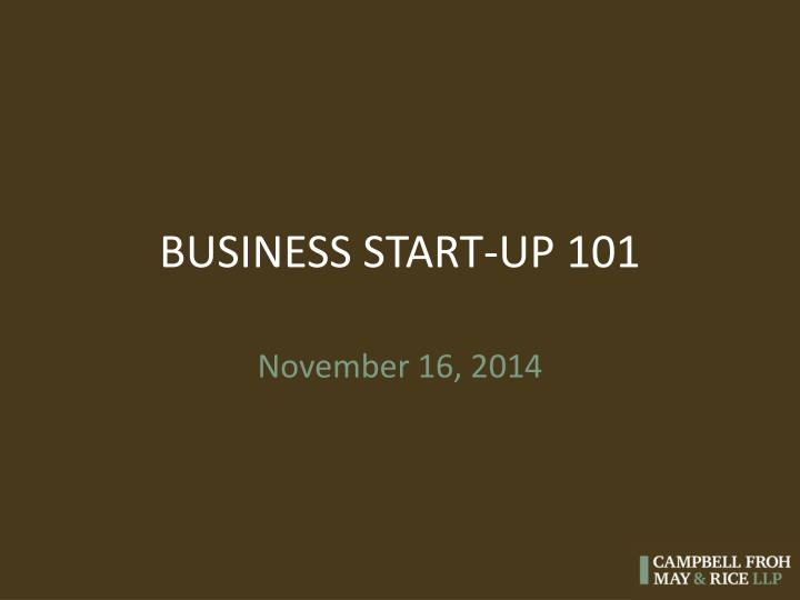 business start up 101