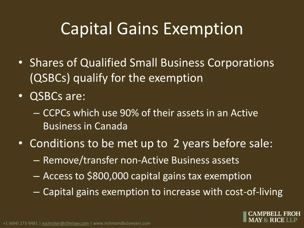 capital gains exemption