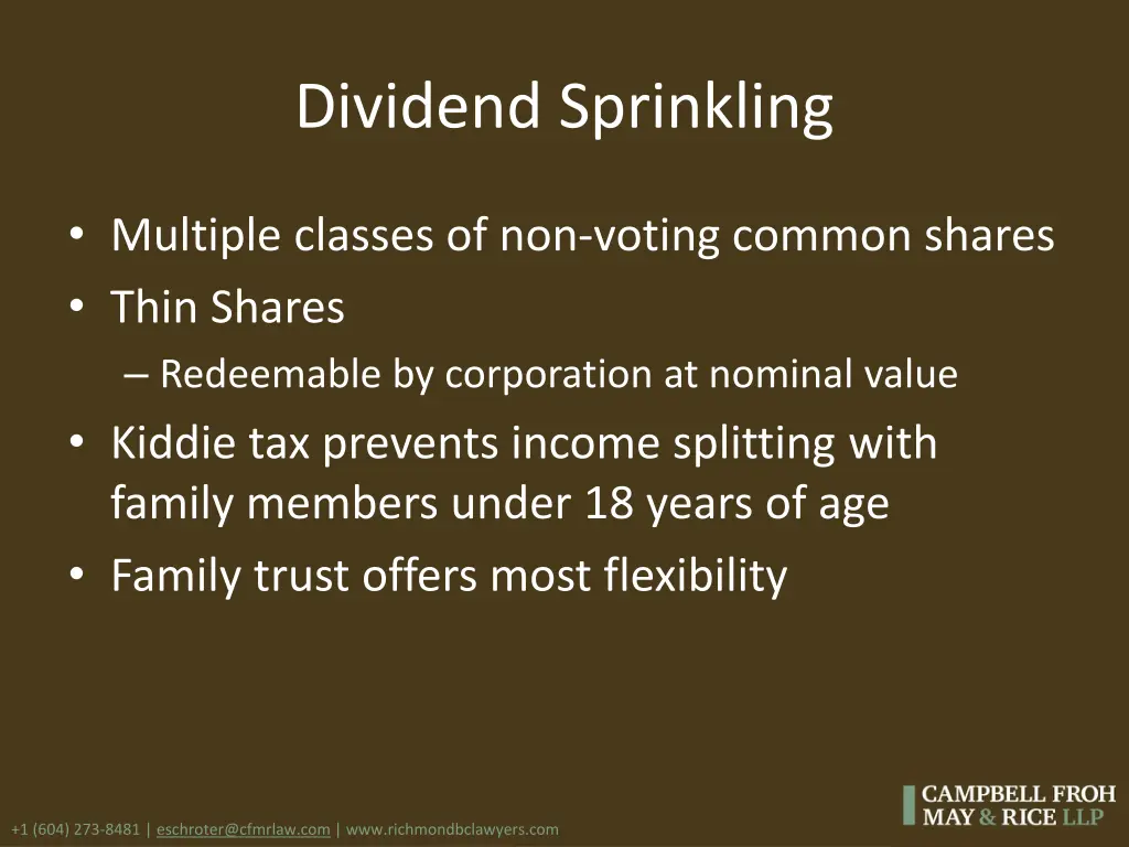 dividend sprinkling