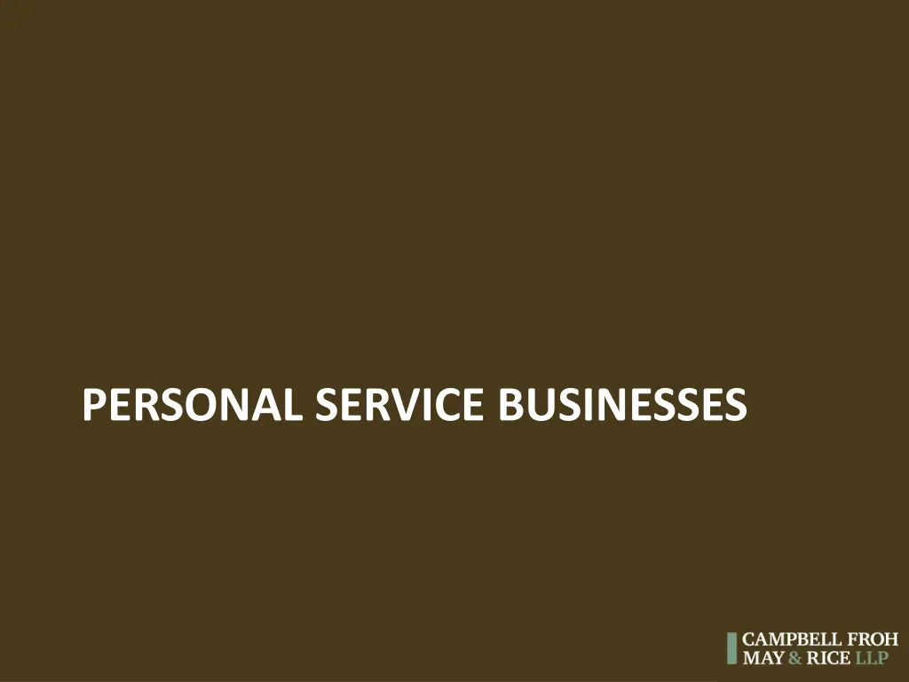 personal service businesses