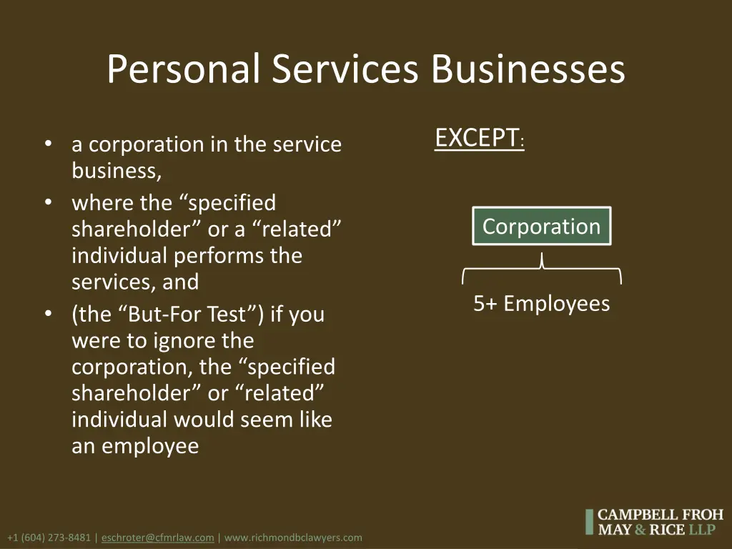 personal services businesses