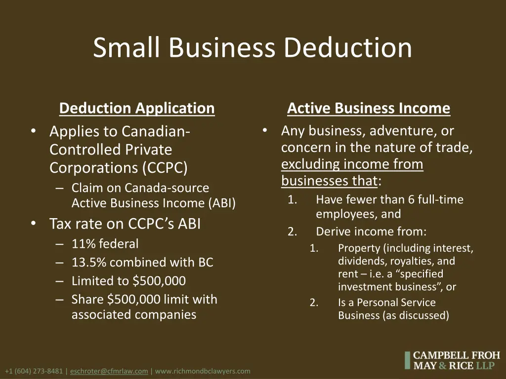 small business deduction
