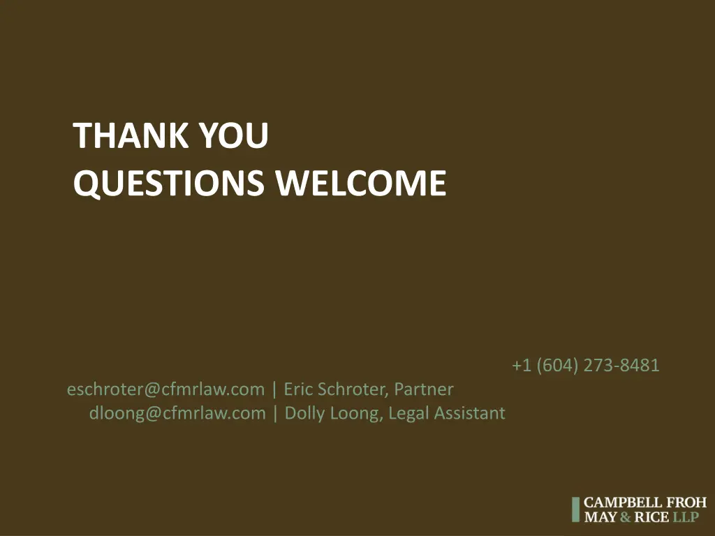 thank you questions welcome