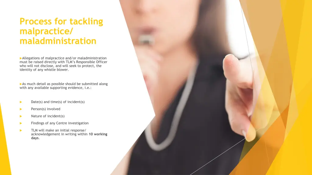 process for tackling malpractice maladministration