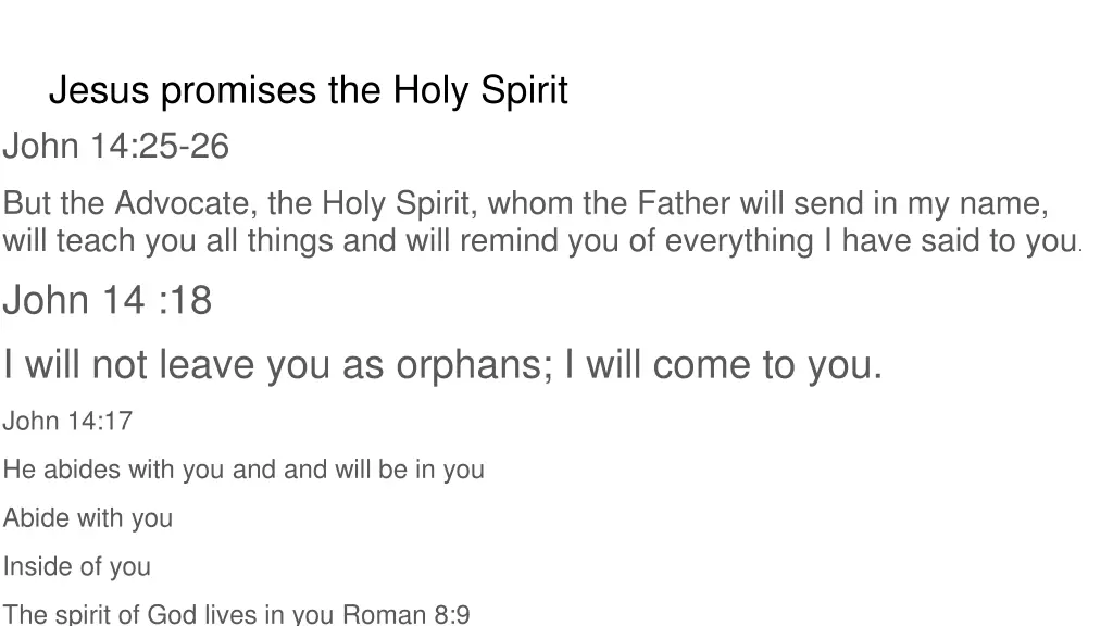 jesus promises the holy spirit john 14 25 26