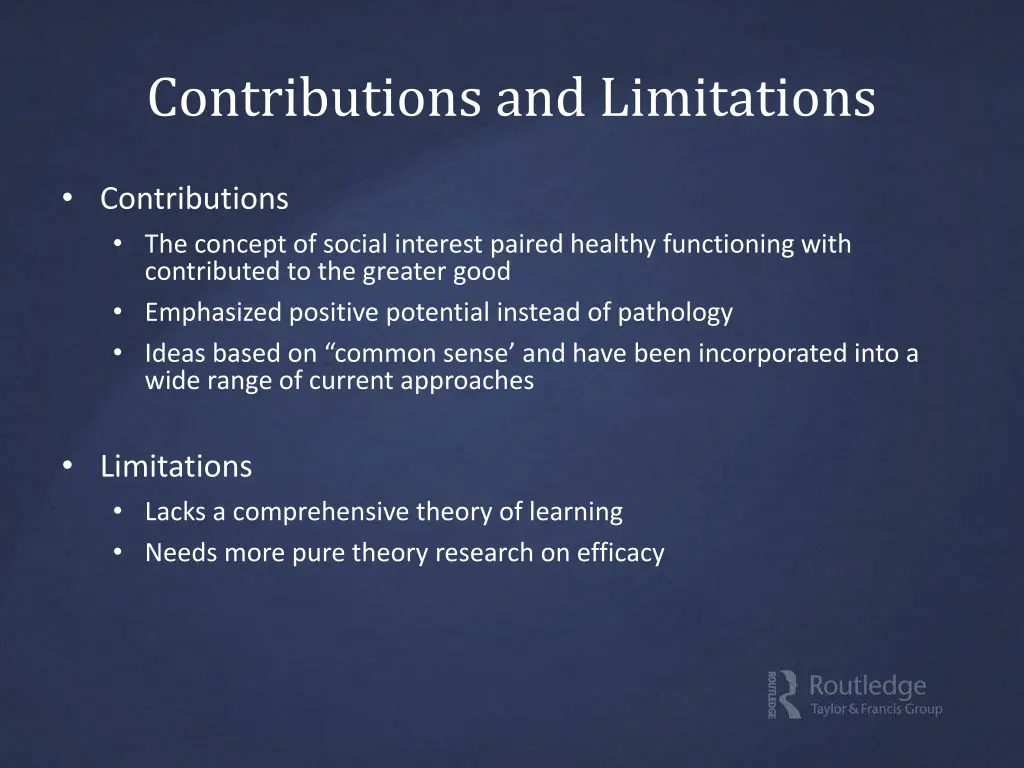 contributions and limitations
