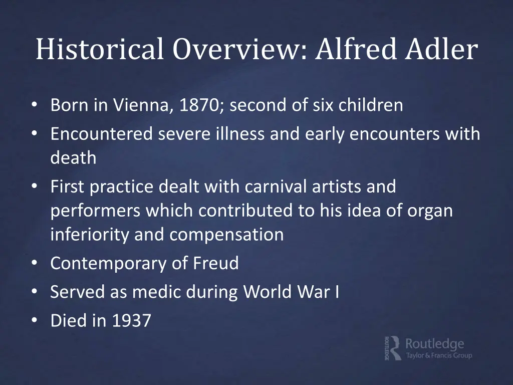 historical overview alfred adler