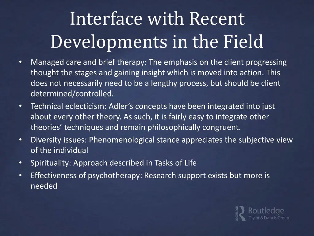 interface with recent developments in the field 1
