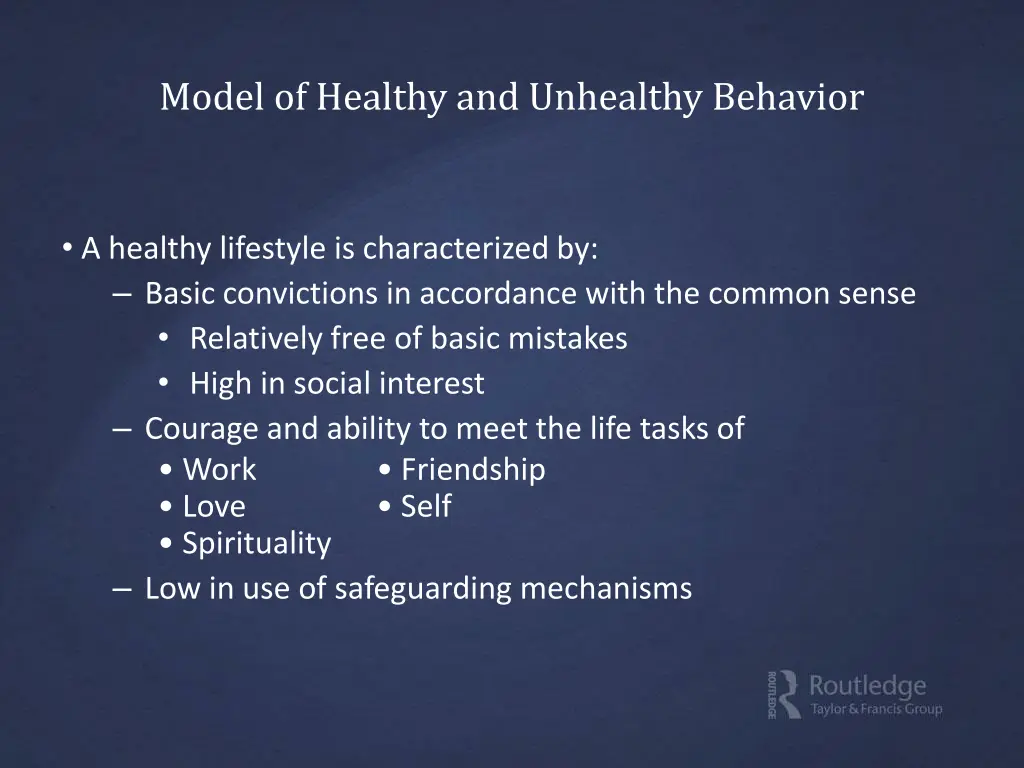 model of healthy and unhealthy behavior