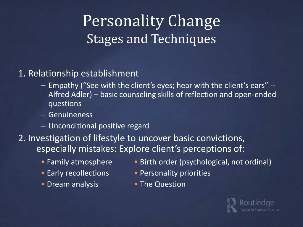 personality change stages and techniques