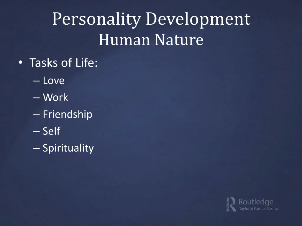 personality development human nature tasks