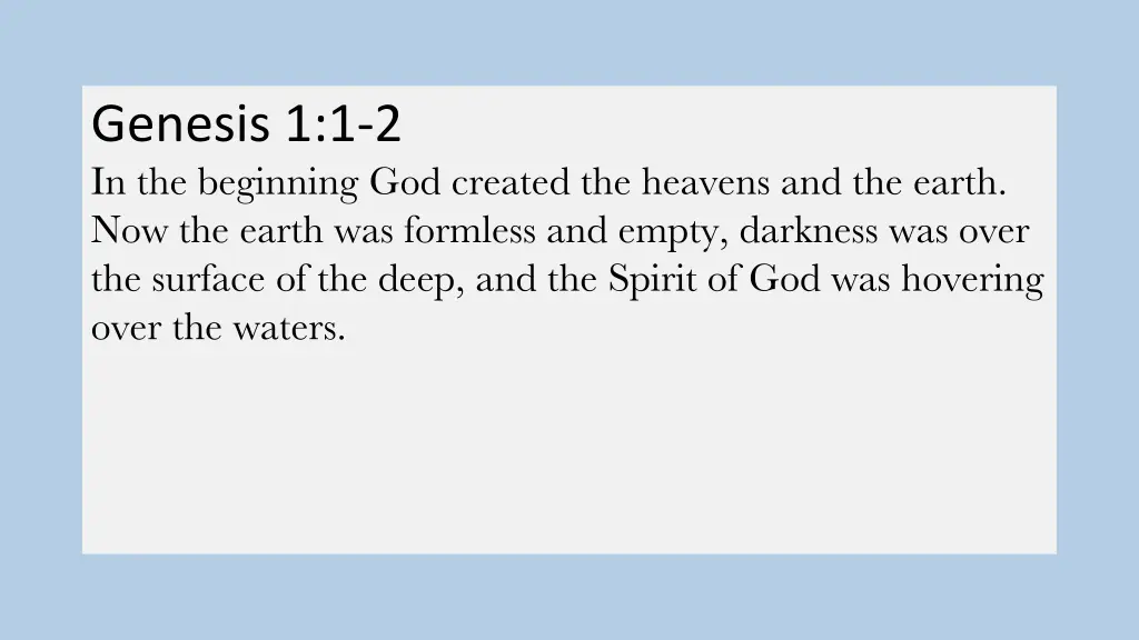 genesis 1 1 2 in the beginning god created