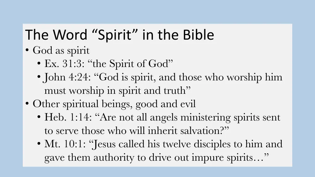 the word spirit in the bible god as spirit