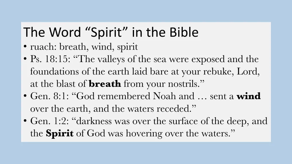 the word spirit in the bible ruach breath wind