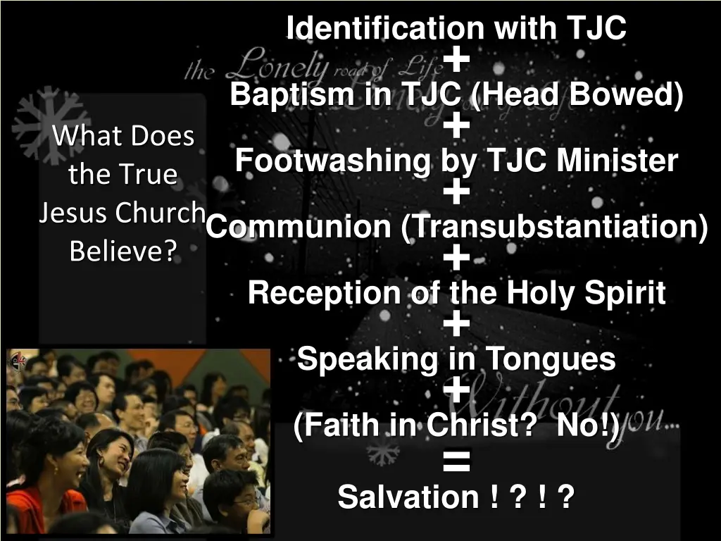 identification with tjc baptism in tjc head bowed