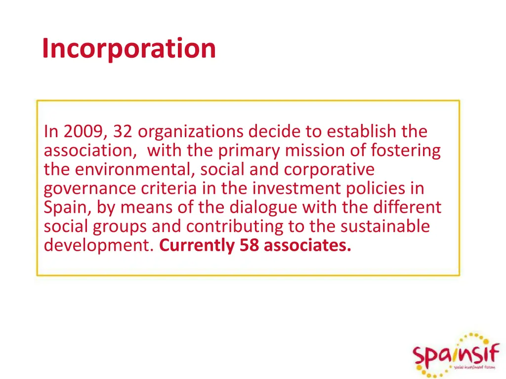 incorporation
