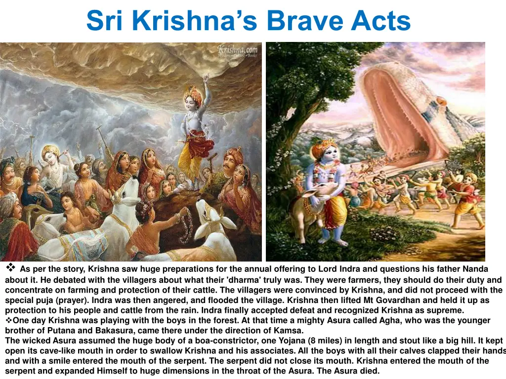 sri krishna s brave acts