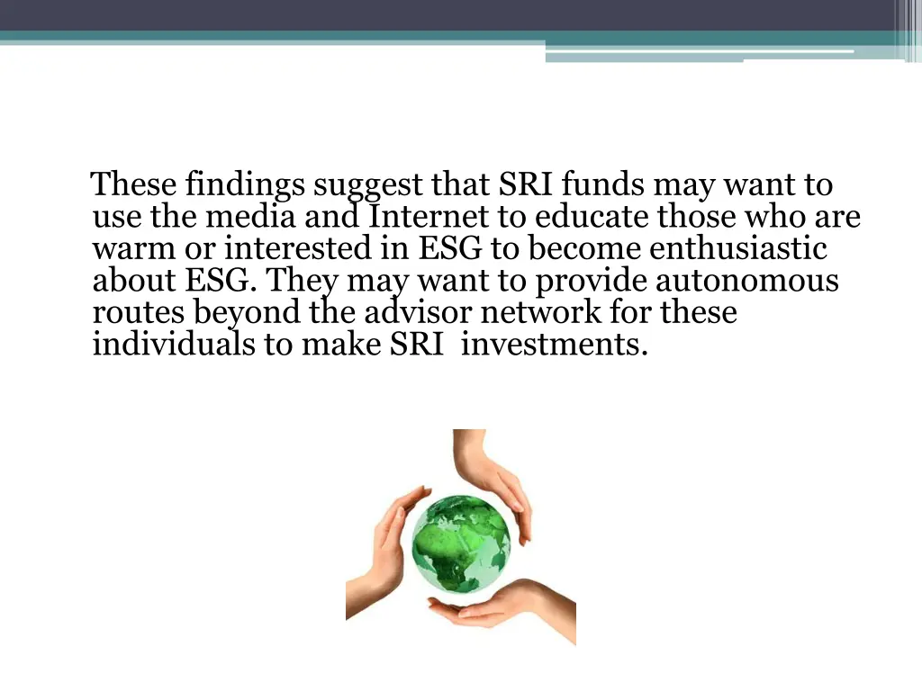these findings suggest that sri funds may want