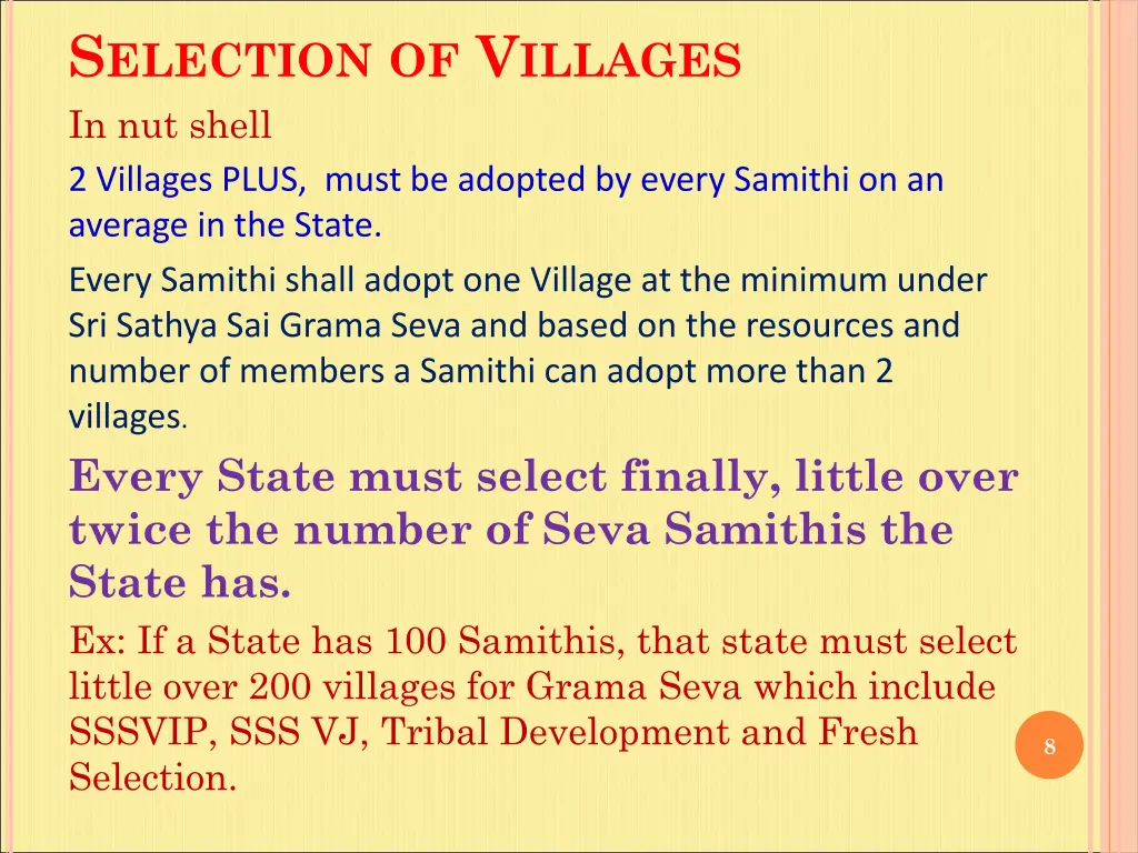 s election of v illages in nut shell 2 villages