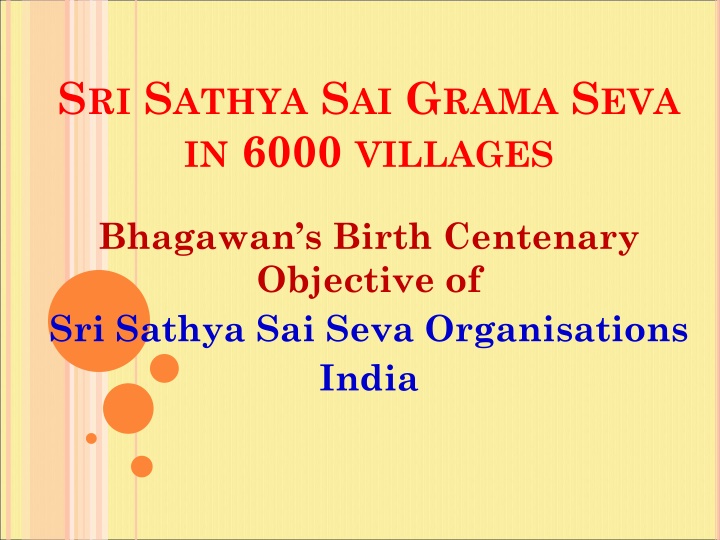 s ri s athya s ai g rama s eva in 6000 villages