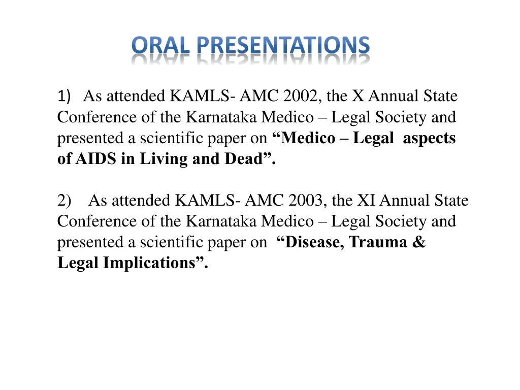 oral presentations