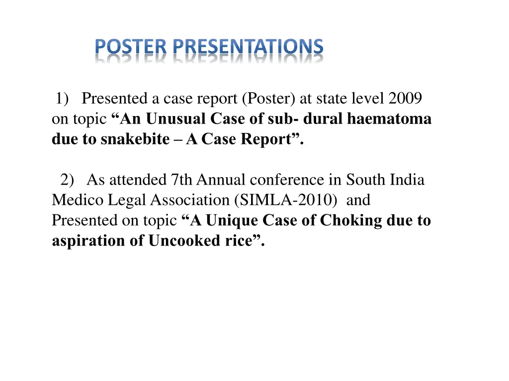 poster presentations