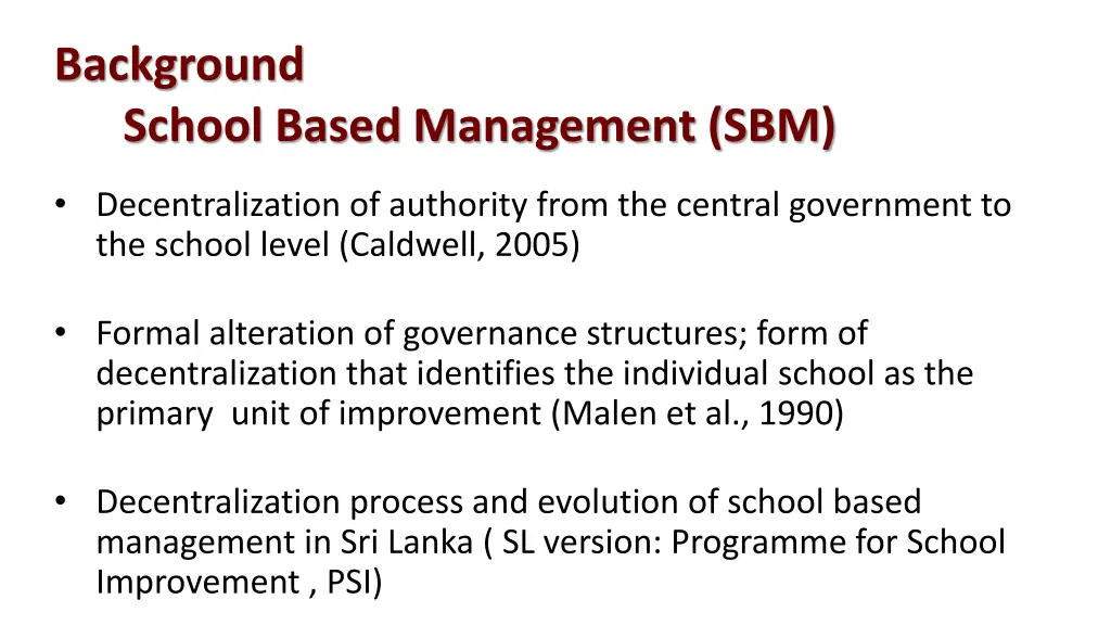 background school based management sbm