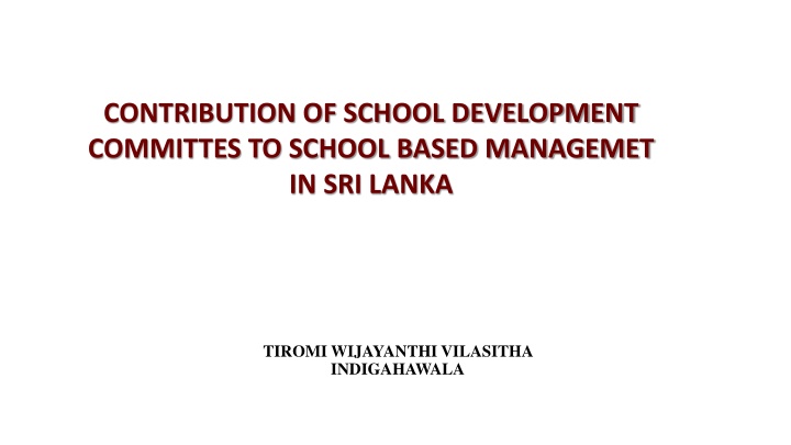 contribution of school development committes