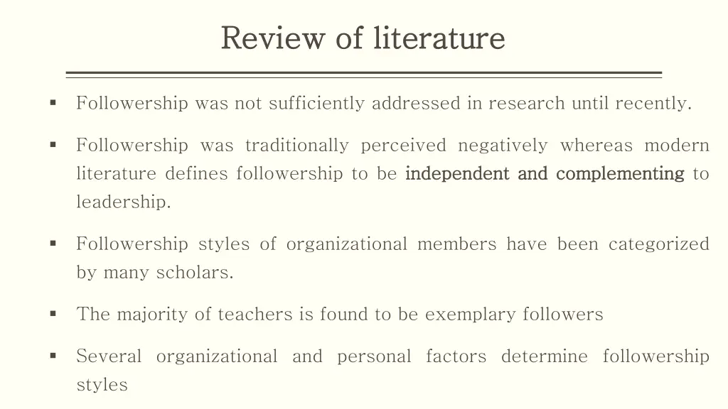 review of literature review of literature