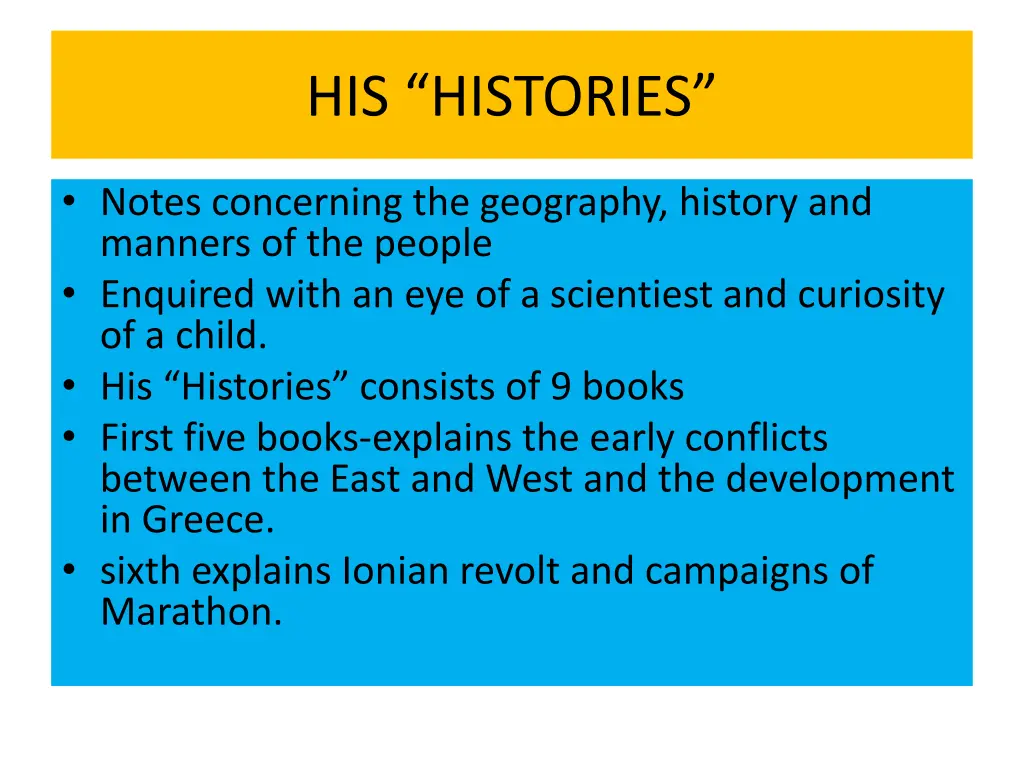 his histories