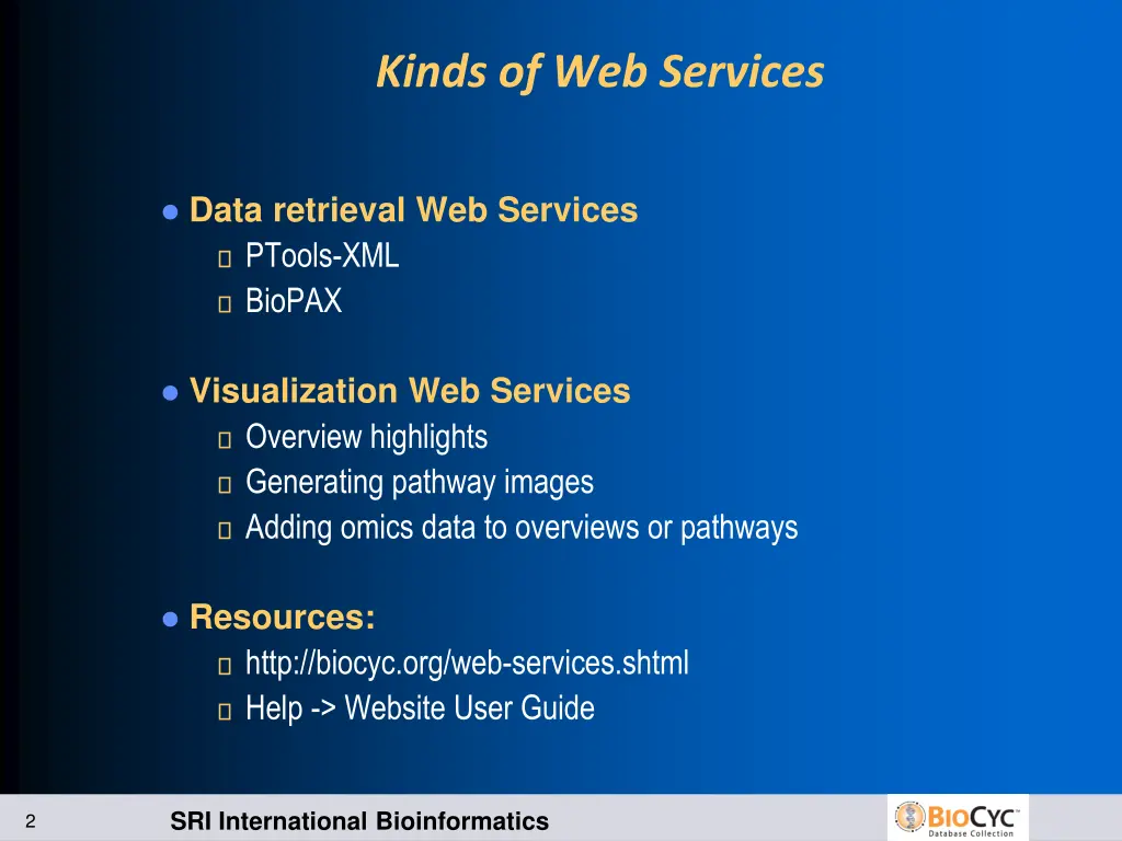 kinds of web services