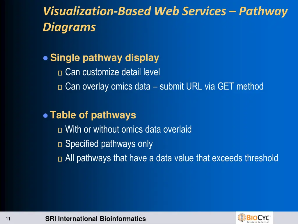 visualization based web services pathway diagrams