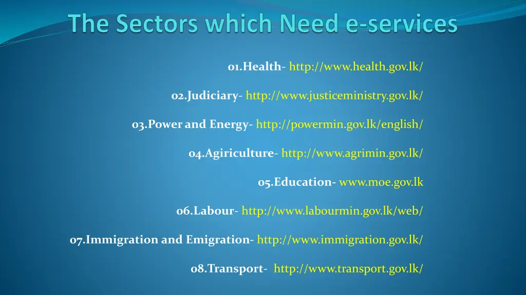 01 health http www health gov lk