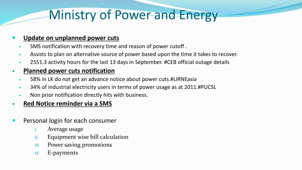 ministry of power and energy