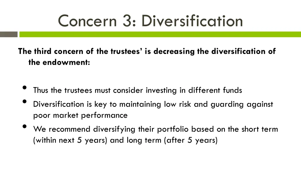concern 3 diversification